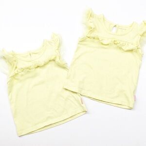 BCBGirls little girls neon yellow ruffle top set